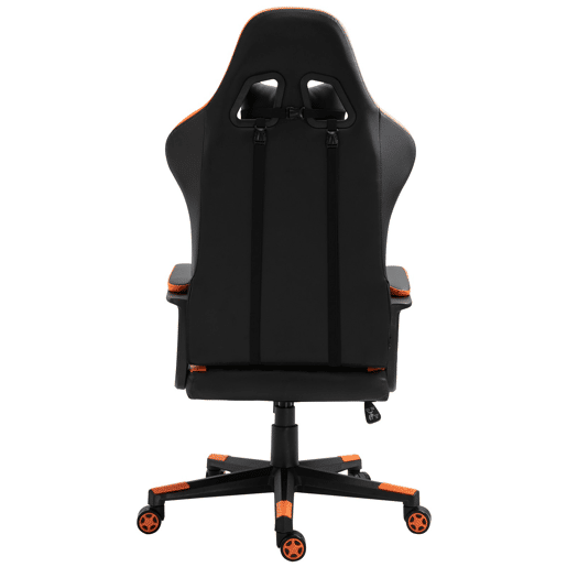 Vinsetto Cadeira Gaming Cadeira de Escritório Ergonómica com Altura Regulável Basculante com Apoio de Cabeça e Almofada Lombar 61x70x121-129 cm Laranja