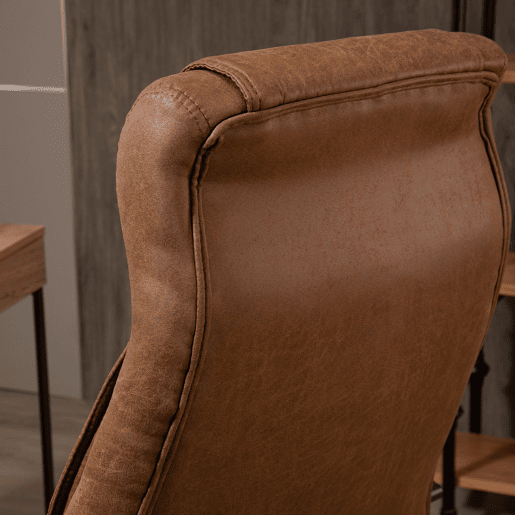 Vinsetto Cadeira de Escritório Ergonômica Cadeira de Escritório Giratória com Altura Ajustável Apoio para a Cabeça Apoio para o Braço e Encosto Acolchoado 61,5x52,5x118-126cm Marrom