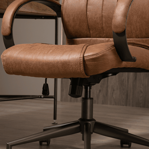 Vinsetto Cadeira de Escritório Ergonômica Cadeira de Escritório Giratória com Altura Ajustável Apoio para a Cabeça Apoio para o Braço e Encosto Acolchoado 61,5x52,5x118-126cm Marrom