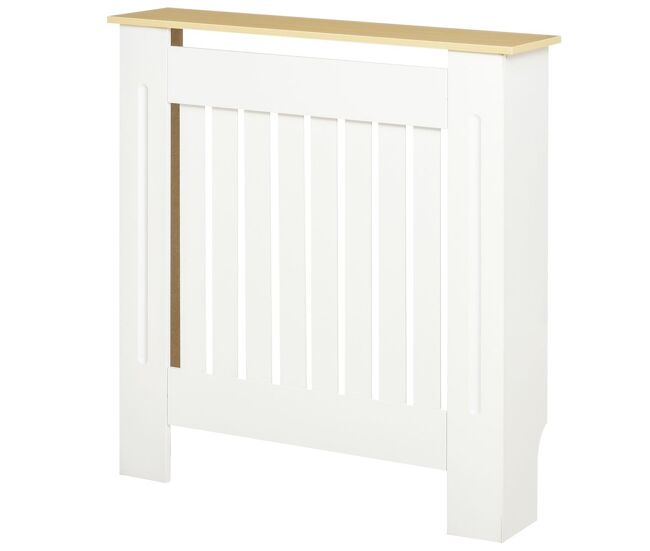 Homcom cubre radiadores 78x19x83 cm cubierta para radiador de mdf cubreradiador para salón dormitorio pasillo blanco