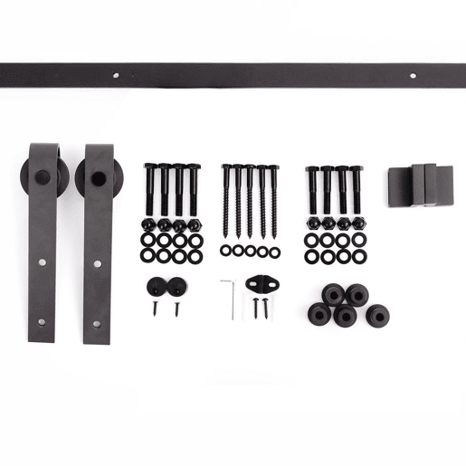 HomCom Kit de Instalação de Calha para Porta de Correr sem Obra - Cor Castanho - Aço Carbono u2013 200 x 4 x 0,6 cm