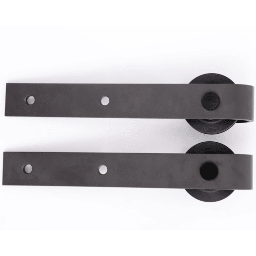 HomCom Kit de Instalação de Calha para Porta de Correr sem Obra - Cor Castanho - Aço Carbono u2013 200 x 4 x 0,6 cm
