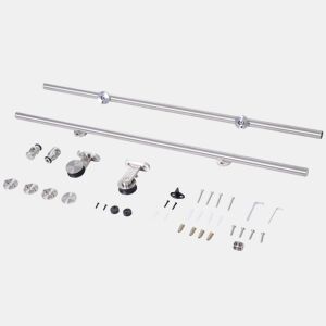 HOMCOM Ferragens para Porta Corredeira Kit de Acessórios para Porta Corredeira com Trilho de Aço Inoxidável Ø2,5x200cm Prata
