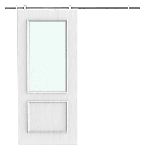 HOMCOM Ferragens para Porta Corredeira Kit de Acessórios para Porta Corredeira com Trilho de Aço Inoxidável Ø2,5x200cm Prata