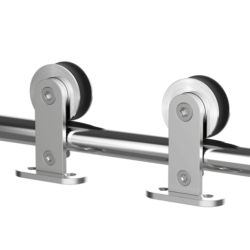 HOMCOM Ferragens para Porta Corredeira Kit de Acessórios para Porta Corredeira com Trilho de Aço Inoxidável Ø2,5x200cm Prata