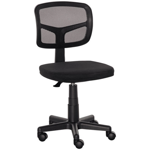 Vinsetto Cadeira de Escritório Operativa de Malha Cadeira de Escritório Giratória 360° com Altura Ajustável Suporte Lombar Respirável e Rodas 43x48x77,5-89,5cm Preto