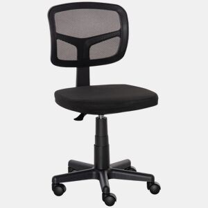 Vinsetto Cadeira de Escritório Operativa de Malha Cadeira de Escritório Giratória 360° com Altura Ajustável Suporte Lombar Respirável e Rodas 43x48x77,5-89,5cm Preto
