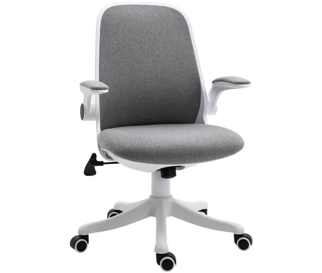 Vinsetto silla giratoria de oficina silla de escritorio basculante altura ajustable con reposabrazos elevable carga 120 kg para despacho dormitorio