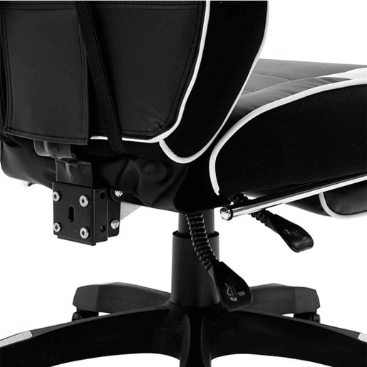 Vinsetto Cadeira de escritorio gaming ergonômica Altura ajustável Reclinável Encosto com apoio para pés Encosto de cabeça Almofada lombar Rodas 65x70x118,5-126,5 cm Branco e Preto