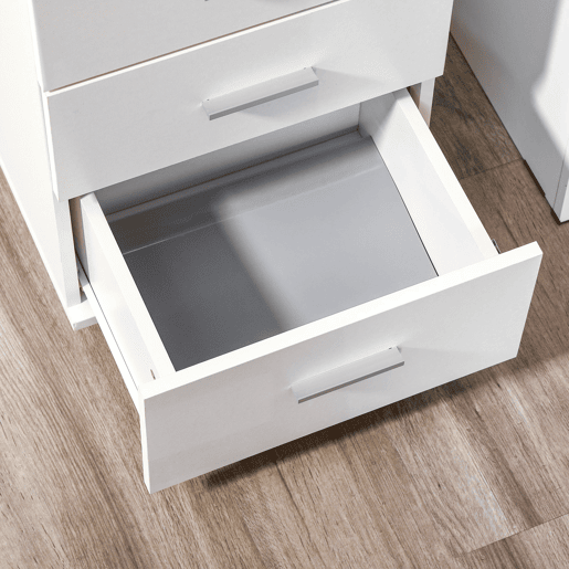 Vinsetto Bloco de Gavetas para Escritório Móvel de Arquivos com 3 Gavetas 4 Rodas e Fechadura com 2 Chaves para Escritório Secretária Casa 40x40x61,5 cm Branco
