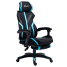 Vinsetto Cadeira de Gaming com Apoio para os Pés Retrátil Cadeira de Escritório Reclinável com Apoio para a Cabeça e Altura Ajustável 65x65x119-129cm Preto e Azul