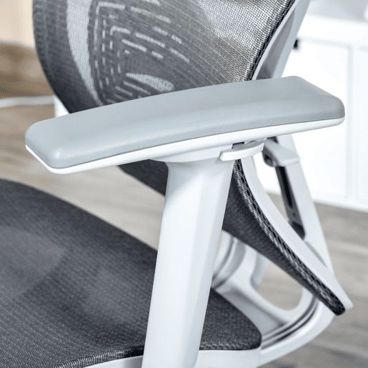 Vinsetto Cadeira de Escritório Giratória Cadeira de Escritório com Altura Ajustável Apoio para os Braços Apoio para a Cabeça e Suporte Lombar Reguláveis Encosto Alto 67x65x120-128cm Cinza