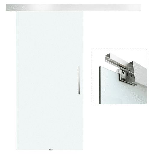 HOMCOM Porta de Correr de Vidro 102,5x205 cm Porta de Correr de Vidro com Trilho TranslĂșcida HOMCOM Porta de Correr de Vidro 102,5x205 cm Porta de Correr de Vidro com Trilho TranslĂșcida