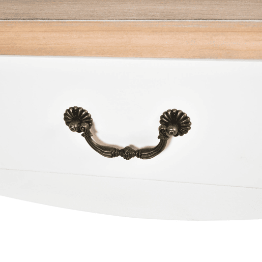 HOMCOM Mesa Consola Mesa Auxiliar com 2 Gavetas para Entrada Corredor Sala de Estar 87x34x78,5cm Branco e Madeira