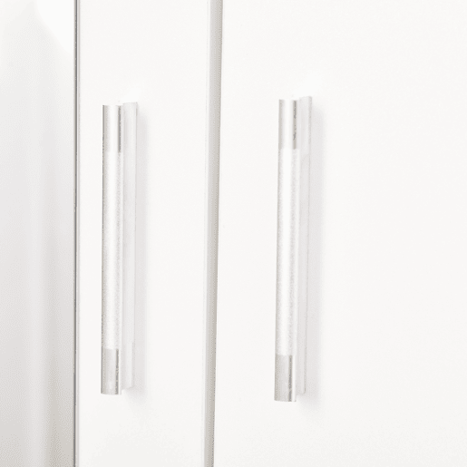 HOMCOM Armário Roupeiro de 2 Portas com Espelho 3 Gavetas Prateleiras Ajustáveis e Barra para Pendurar Incluida Roupeiro para Dormitório 80x50x180cm Branco