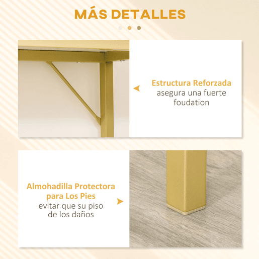 HOMCOM Mesa de console com gaveta e prateleira aberta Estilo moderno Móveis de Corredor para corredor Sala de estar 80x30x80,5 cm Ouro branco
