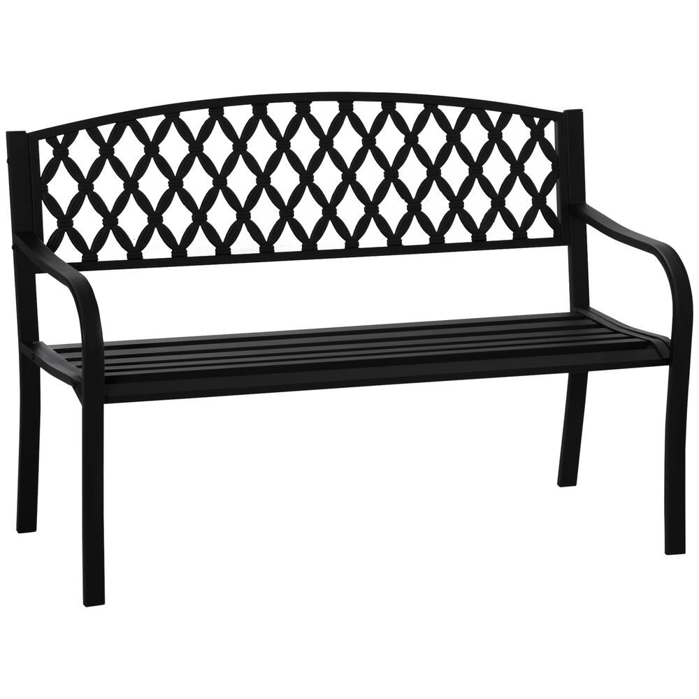 Banco de Jardín Acero, Hierro Fundido Outsunny 128x58