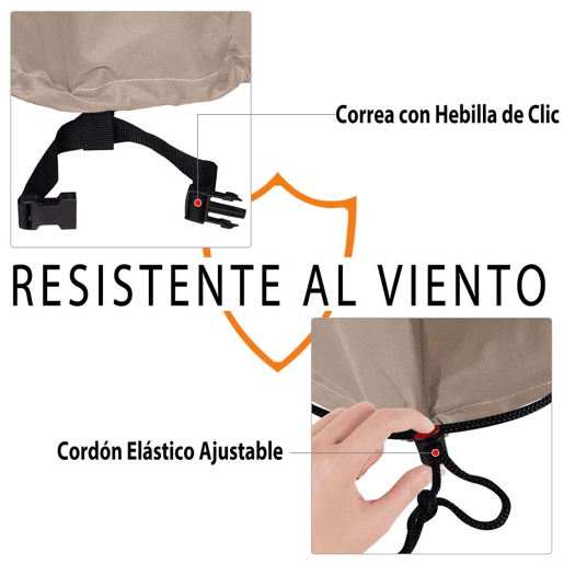 Outsunny Capa Protetora para Móveis de Jardim 152x87x59-79 cm Cobertura de Móveis Mesas Exterior Tecido Oxford 600D Impermeável com Fivela para Pátio Terraço Bege e Creme