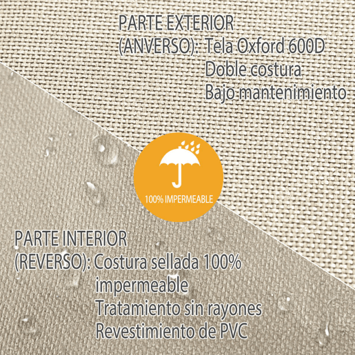 Outsunny Capa Protetora para Móveis de Jardim 152x87x59-79 cm Cobertura de Móveis Mesas Exterior Tecido Oxford 600D Impermeável com Fivela para Pátio Terraço Bege e Creme