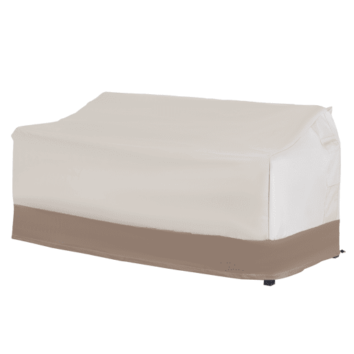 Outsunny Capa Protetora para Móveis de Jardim 152x87x59-79 cm Cobertura de Móveis Mesas Exterior Tecido Oxford 600D Impermeável com Fivela para Pátio Terraço Bege e Creme