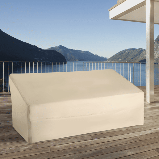 Outsunny Capa Protetora para Móveis de Jardim Cobertura de Móveis de Tecido Oxford 600D Impermeável para Sofás Bancos 218x111x63-101 cm Bege
