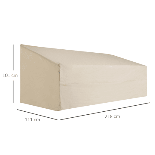 Outsunny Capa Protetora para Móveis de Jardim Cobertura de Móveis de Tecido Oxford 600D Impermeável para Sofás Bancos 218x111x63-101 cm Bege