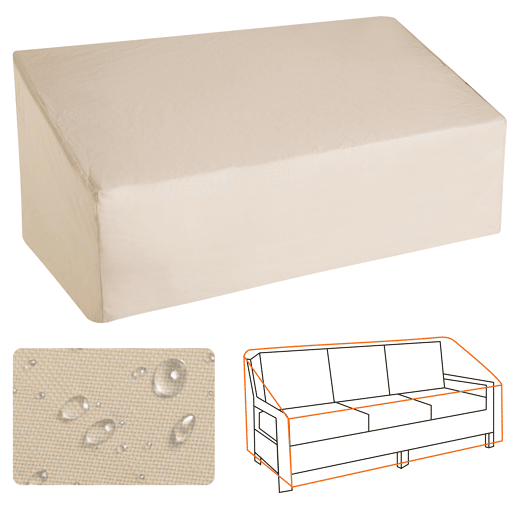 Outsunny Capa Protetora para Móveis de Jardim Cobertura de Móveis de Tecido Oxford 600D Impermeável para Sofás Bancos 218x111x63-101 cm Bege