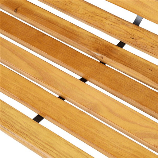 Outsunny Banco de jardim 2 lugares com encosto e apoios de braços Ripas de madeira e estrutura de aço Carga 230 kg 122x60x80 cm Cor natural e preto