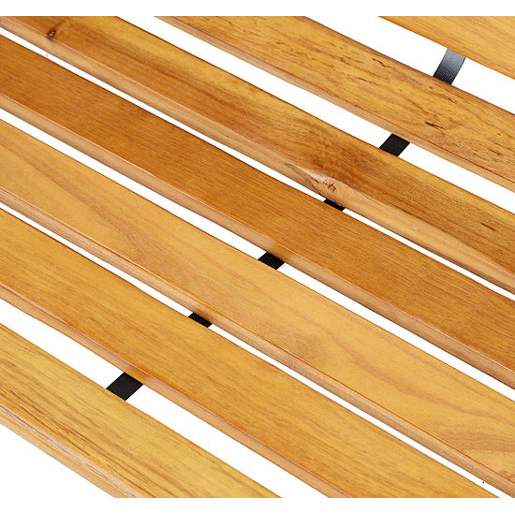 Outsunny Banco de jardim 2 lugares com encosto e apoios de braços Ripas de madeira e estrutura de aço Carga 230 kg 122x60x80 cm Cor natural e preto