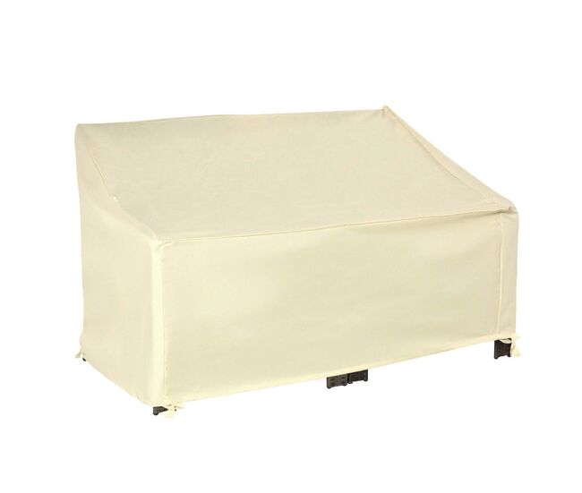 Outsunny funda para banco de jardín 2 plazas, funda sofá exterior impermeable, tela oxford 600d con recubrimiento, 140x84x56/94 cm para patio, terraza, crema