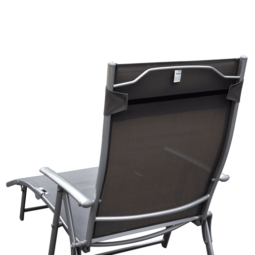 Outsunny Espreguiçadeira Dobrável de Jardim com Encosto Ajustável em 7 Posições Apoio para a Cabeça para Terraço Piscina Exterior Carga Máxima 165kg 137x63,5x100,5cm Cinza