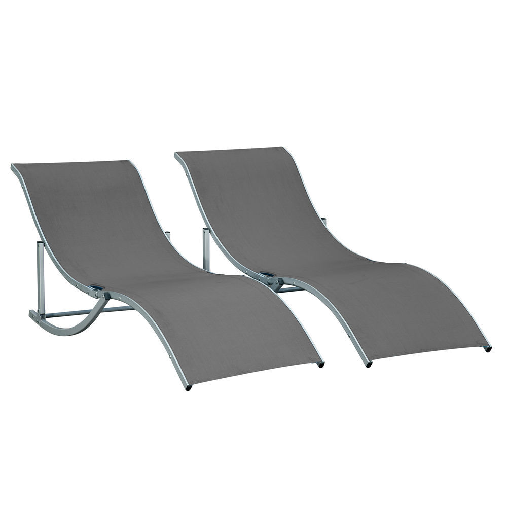 Conjunto de Tumbona Aluminio, Textilene Outsunny