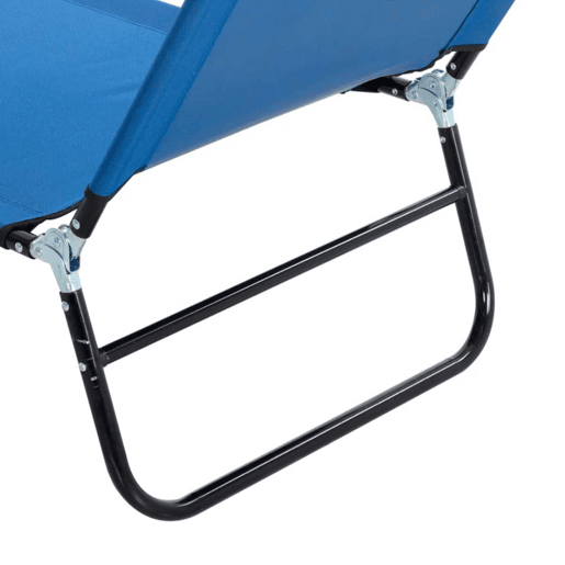 Outsunny Espreguiçadeira Dobrável Reclinável com Ângulo Ajustável de 3 Posições para Exterior Carga 120 kg 188x56x28 cm Azul