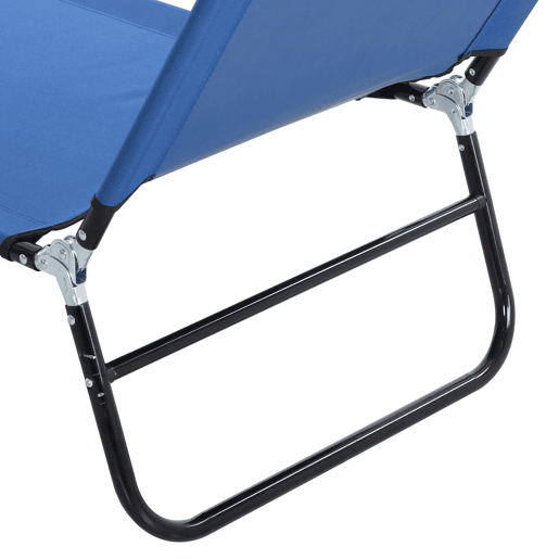 Outsunny Espreguiçadeira Dobrável Reclinável com Ângulo Ajustável de 3 Posições para Exterior Carga 120 kg 188x56x28 cm Azul