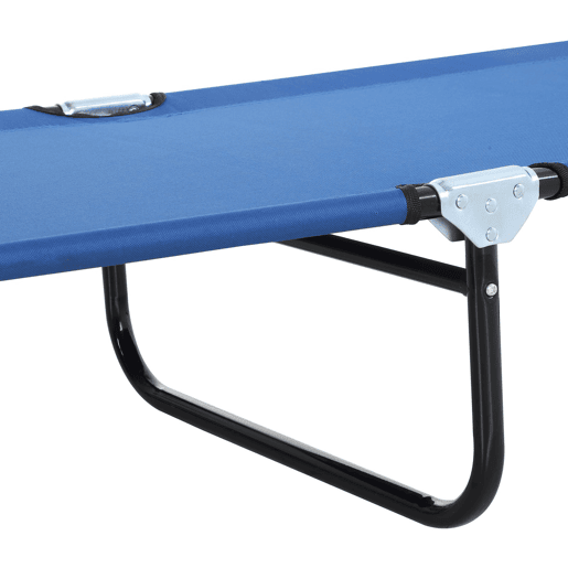 Outsunny Espreguiçadeira Dobrável Reclinável com Ângulo Ajustável de 3 Posições para Exterior Carga 120 kg 188x56x28 cm Azul