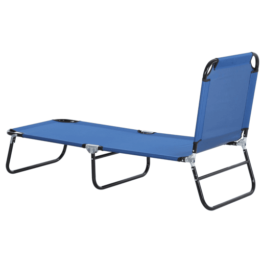 Outsunny Espreguiçadeira Dobrável Reclinável com Ângulo Ajustável de 3 Posições para Exterior Carga 120 kg 188x56x28 cm Azul
