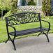 Banco de jardín Outsunny negro 85x127x60 cm 127x60 Banco de jardín Outsunny negro 85x127x60 cm 127x60 Negro