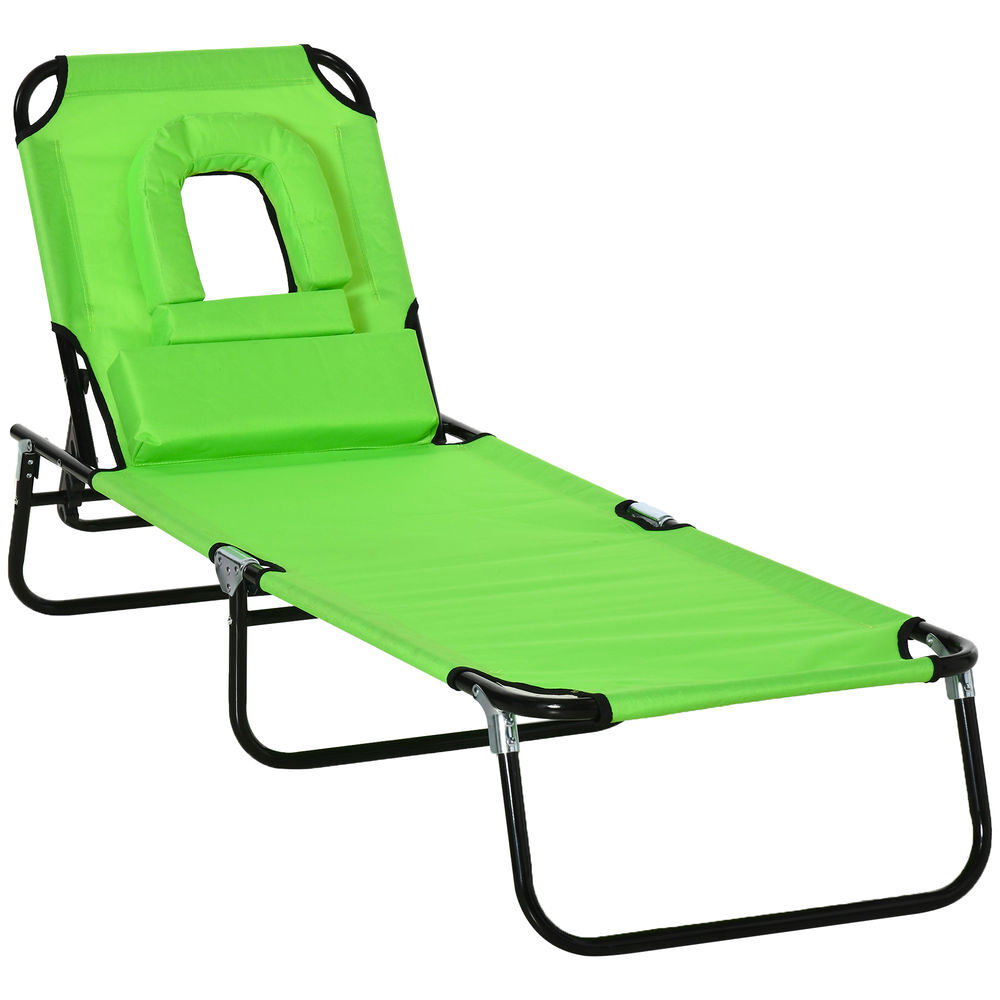 Tumbona Plegable Acero y Tela Oxford Outsunny