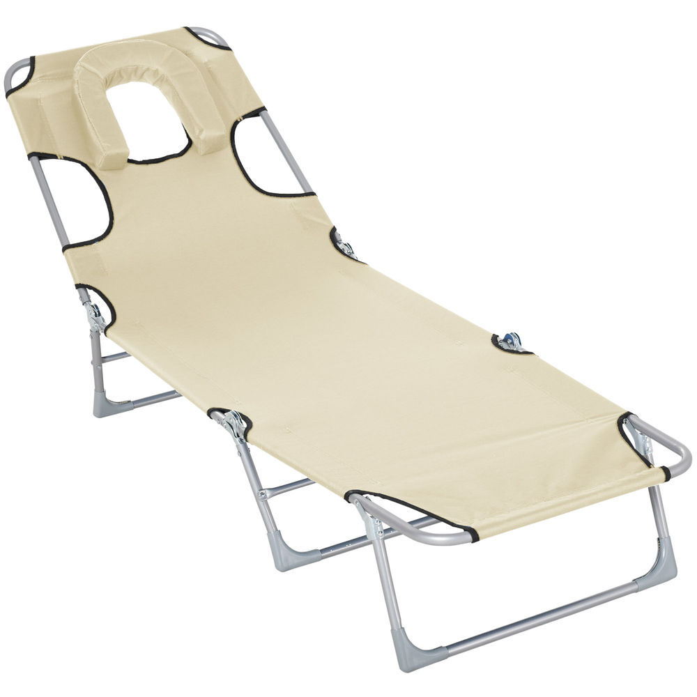 Tumbona Reclinable Metal, Tela Oxford Outsunny
