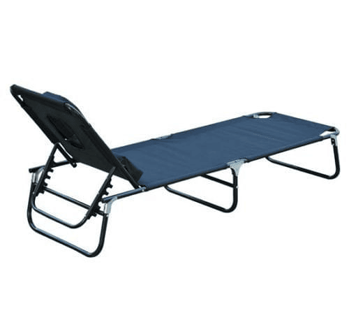 Outsunny Espreguiçadeira Dobrável com Encosto Regulável em 4 Posições, Orifício para Leitura, Almofada, Estrutura Metálica e Tecido Oxford para Praia e Terraço, Suporta até 120 kg, 190x56x28 cm, Preto