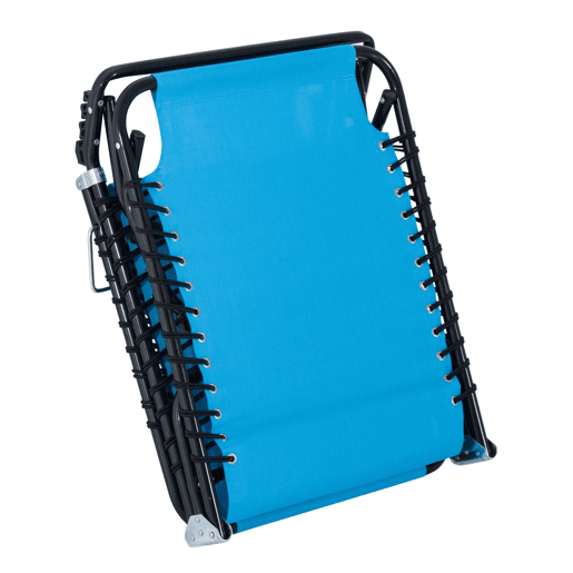 Outsunny Espreguiçadeira Dobrável, Espreguiçadeira de Jardim Reclinável com 4 Posições, Apoio de Cabeça e Estrutura de Aço, Suporta 120 kg, para Terraço, Piscina, Praia, 189x58x30 cm, Azul Claro