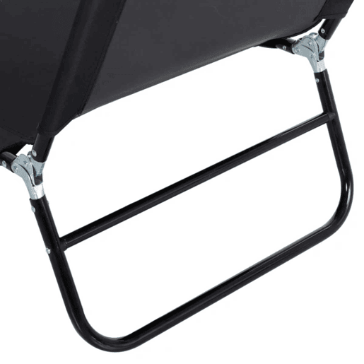 Outsunny Espreguiçadeira Dobrável Reclinável com Ângulo Ajustável de 3 Posições para Exterior Carga 120 kg 188x56x28 cm Preto