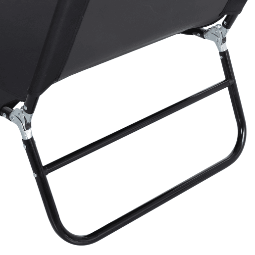 Outsunny Espreguiçadeira Dobrável Reclinável com Ângulo Ajustável de 3 Posições para Exterior Carga 120 kg 188x56x28 cm Preto