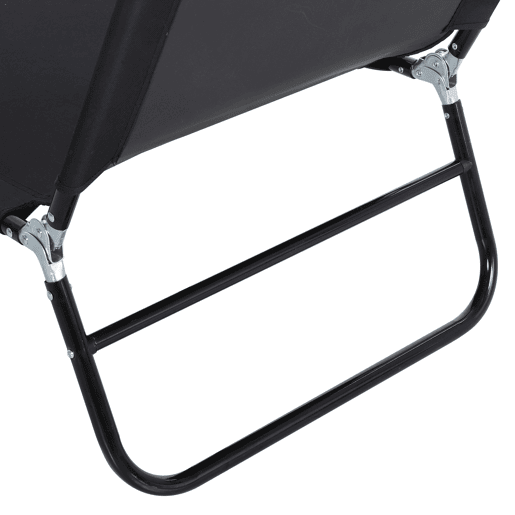 Outsunny Espreguiçadeira Dobrável Reclinável com Ângulo Ajustável de 3 Posições para Exterior Carga 120 kg 188x56x28 cm Preto