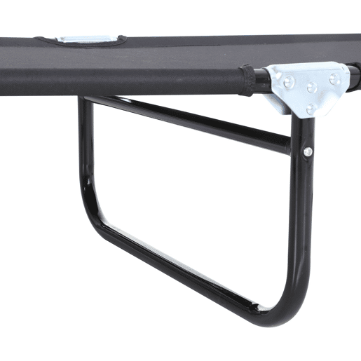 Outsunny Espreguiçadeira Dobrável Reclinável com Ângulo Ajustável de 3 Posições para Exterior Carga 120 kg 188x56x28 cm Preto