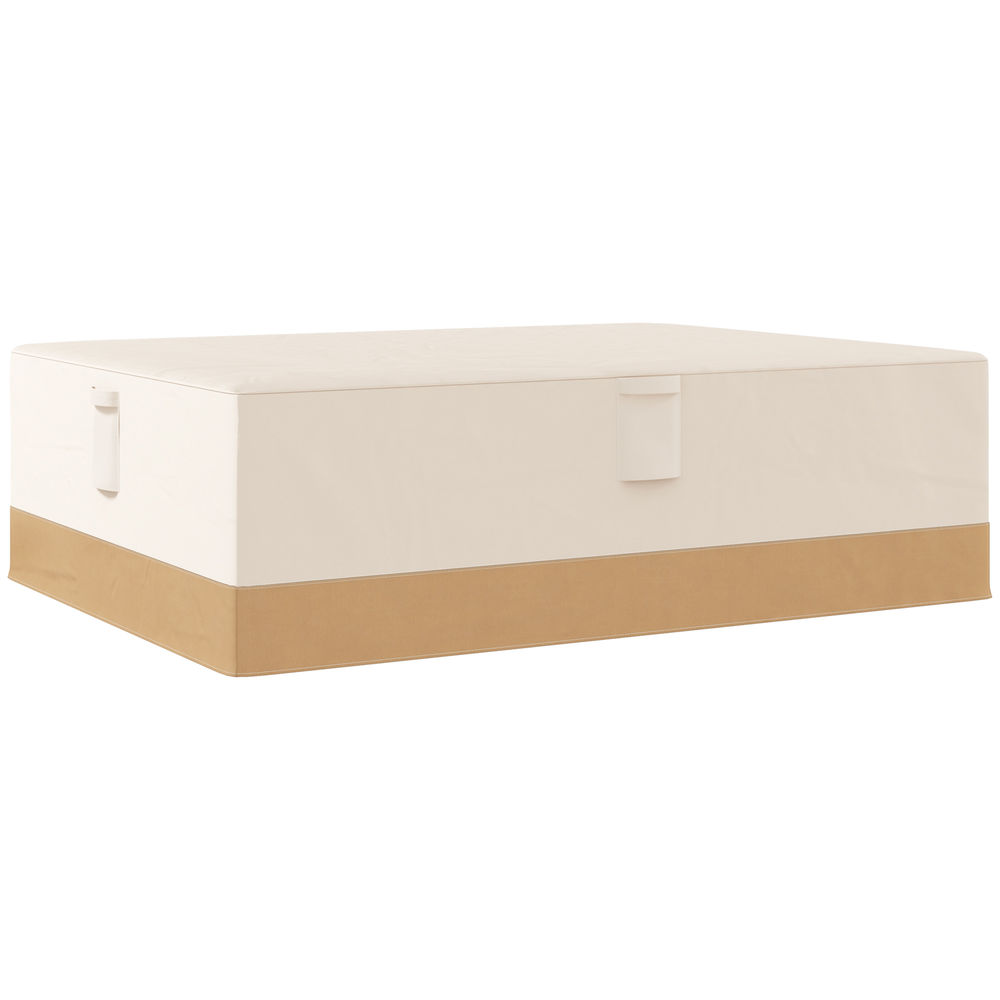 Outsunny funda protectora para muebles de jardín 275x208x78 tela oxford 600d impermeable cubierta para sofás mesas exterior con 4 ventilaciones 5 asas y cordón de tracción beige