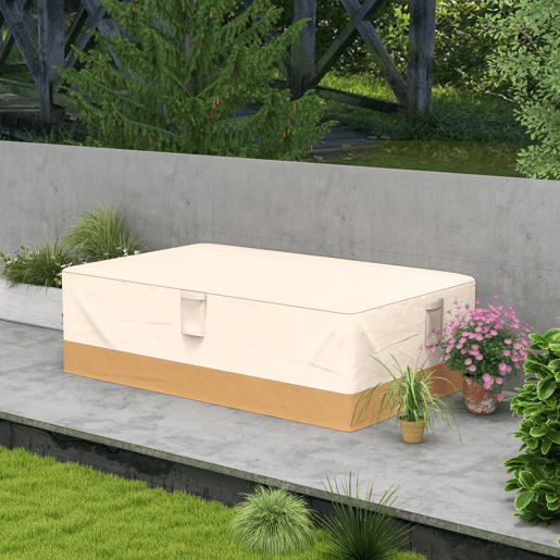 Outsunny Capa Protetora para Móveis de Jardim 270x200x78cm Tecido Oxford 600D Impermeável Cobertura para Sofás Mesas Exterior com 4 Ventilações 5 Alças Cordão de Tração Bege