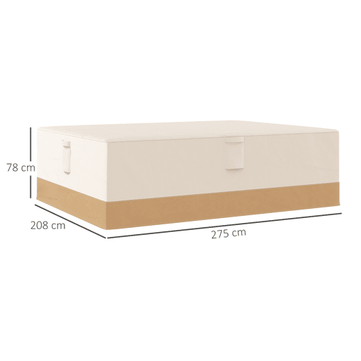 Outsunny Capa Protetora para Móveis de Jardim 270x200x78cm Tecido Oxford 600D Impermeável Cobertura para Sofás Mesas Exterior com 4 Ventilações 5 Alças Cordão de Tração Bege