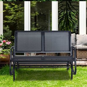 Outsunny Banco Baloiço tipo Cadeira Oscilante para Jardim ou Pátio com 2 Lugares 120x70x85 cm Suporta até 200 kg em Metal e Tecido Texteline