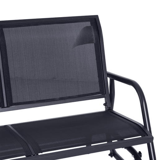 Outsunny Banco Baloiço tipo Cadeira Oscilante para Jardim ou Pátio com 2 Lugares 120x70x85 cm Suporta até 200 kg em Metal e Tecido Texteline